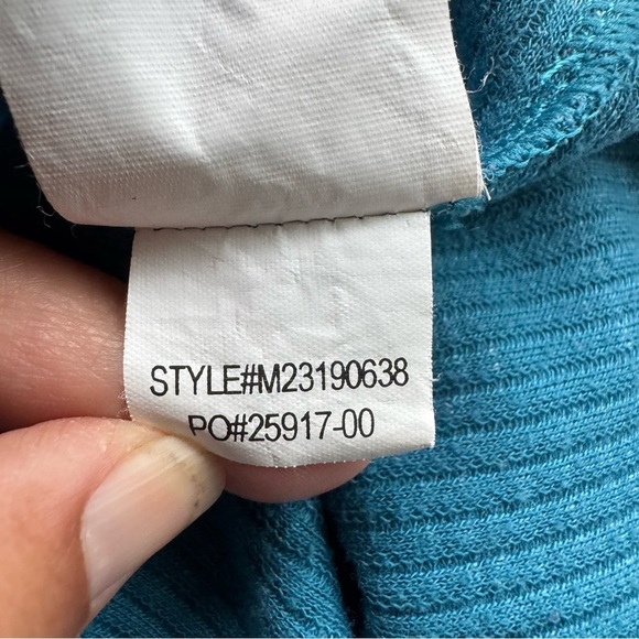 prAna - Ronnie Henley Shirt 1/4 Button Down Space Dyed Turquoise Size Large - Picture 8 of 9